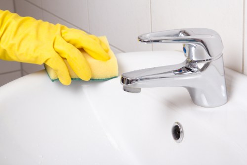 Commercial cleaners in SW17 maintaining a tidy business space