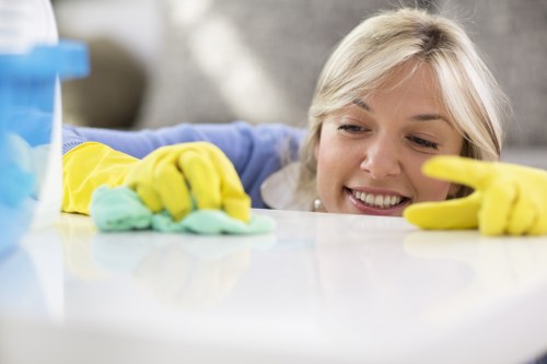 Specialist cleaning treatment for a modern sofa in SW17
