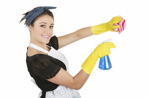Organised room clearance with reusable items separated for recycling